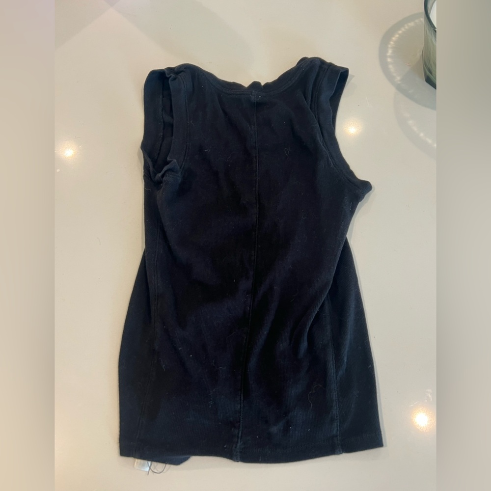 Free People Ribbed Black Tank